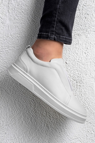 Ducavelli Espo Erkek Hakiki Deri Sneaker, Lastikli Sneaker, Hakiki Deri Sneaker, Erkek Sneaker Beyaz