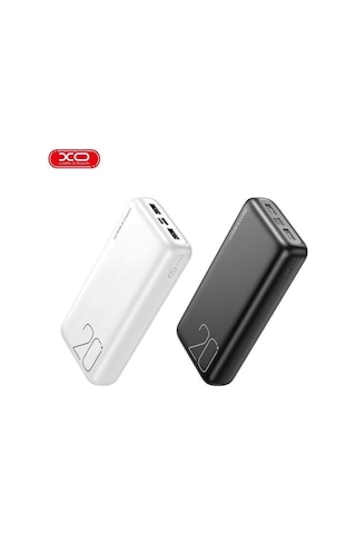 20.000mah 2.1a Hızlı Şarj Destekli Çift Usb-a Ve Usb-c Girişli Led Göstergeli Taşınabilir Powerbank Beyaz