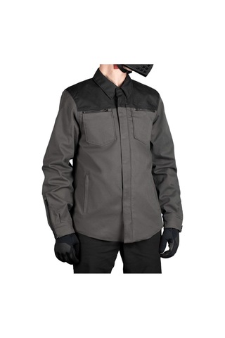 Icon Upstate Canvas Ce Korumalı Motosiklet Montu Siyah Gri