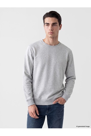 LC Waikiki Lc Waıkıkı Gri Bisiklet Yaka Erkek Sweatshirt