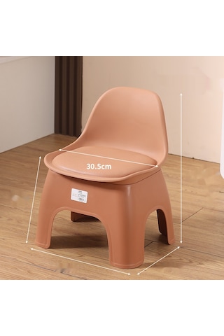 Kalınlaşmış Ev Küçük Tezgah Çocuk Sırtlı Sandalye-turuncu Renk