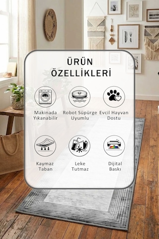 Gri Yıkanabilir Yolluk 3