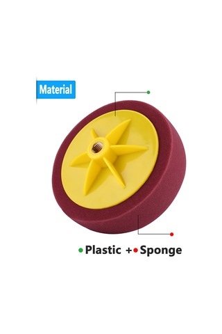 Tenfowee 15cm/6" M14 Vida Delikli Araba Cila-pasta-parlaklık Spreyi, Yıkama Üzerine Yeniden Kullanılabilir 3 Renkli Siyah+sarı+bordo Profesyonel Sponge Disk Seti