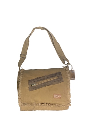 Vintage Salaş Orta Boy Unisex Günlük Çapraz Postacı Tablet Çantası M 32 Cm X 27 Cm Açık Kahverengi