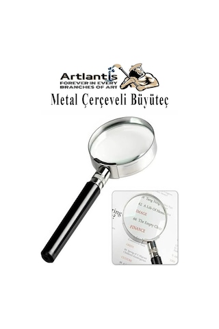 Metal Büyüteç 100 Mm 1 Adet 6x Plastik Sap Çerçeveli 10 Cm Büyüteç Merçek Okul Büro Ofis Krom Kaplama Büyüteç