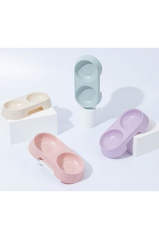 Çift Bölmeli Evcil Hayvan Mama Kabı