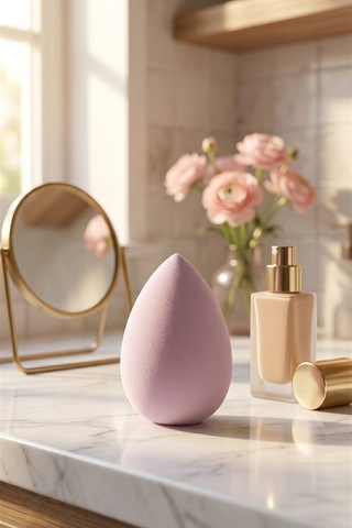 Makyaj Süngeri Pembe Beauty Blender Fondöten Ve Kapatıcı Uygulama Süngeri, 6 Cm