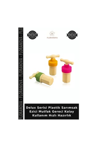 Delux Serisi Plastik Sarımsak Ezici Mutfak Gereci Kolay Kullanım Hızlı Hazırlık Çok Renkli