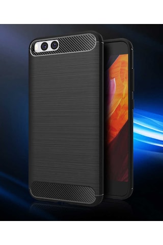 Xiaomi Mi Note 3 Kılıf Karbon Fiber Tasarım Silikon Siyah