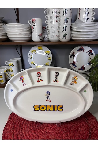 7 Parça Sonic Model Çocuk Bebek Yemek Takımı Beslenme Seti Çok Renkli