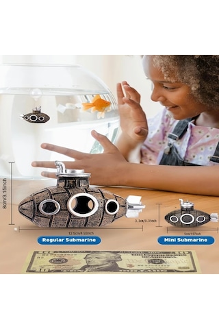 Willowhaven Retro Balık Tankı Dekoru Yüzen Denizaltı Akvaryum Aksesuarı Büyük 4.92 İnç