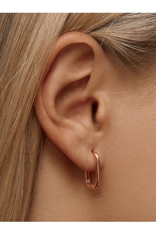 Zoloto Russkih Kongo Hoop Küpeleri Dikdörtgen, 925 Ayar Gümüş Altın Kaplama. 152112633 Altın