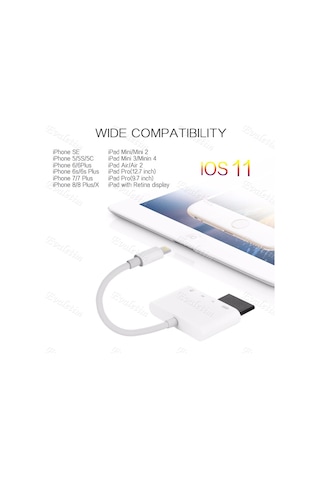 Apple Uyumlu iPhone iPad Usb Sd Microsd Kart Okuyucu 4333P Çevirici Dönüştürücü