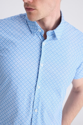 Twn Slim Fit Mavi Baskılı Easy Iron Gömlek 4ec02ad042802 Çok Renkli