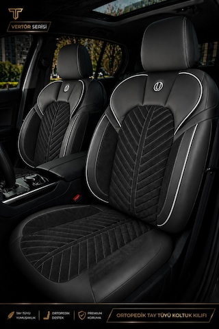 Mitsubishi L200 2011-2015 Uyumlu Süvari Serisi Siyah Beyaz Oto Koltuk Kılıfı