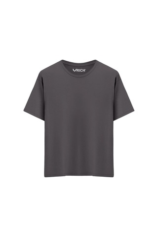 Rich Erkek 3 Lü Paket %100 Pamuk Oversize Tişört Basic Bisiklet Yaka Kısa Kollu T-shirt Gri