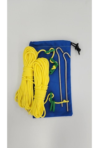 Sarı 20 M Polyester İp + 2  + 6 Ad Gergi Aparatı + Çanta Sarı