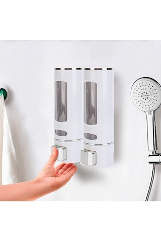 Mainshop 1 Adet 400 Ml Şampuan Kutusu Losyon Duş Jeli Kabı, Banyo Ve Mutfak İçin Manuel Duş Dispenseri M-52 Beyaz