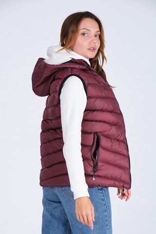 Dgn Everest Unısex Jel Dolgu Kapüşonlu Şişme Yelek Bordo