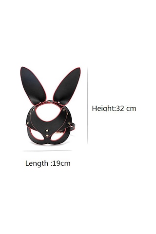 Zaga Oyun Deri Tavşan Maske Kırmızı Çok Renkli