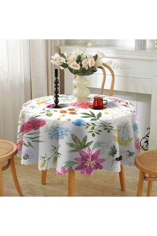 Novahub Yuvarlak Yuvarlak Yeni Ve Su Örtüsü Noel Masa Geçirmez Elli Dayanıklı Aşınmaya Altı Sk Beyaz