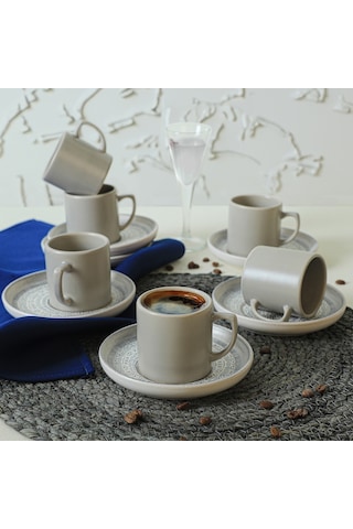 Keramika Stone Kahve Takımı 12 Parça 6 Kişilik 21426
