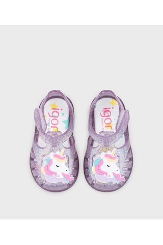 Igor S10341 Tobby Unicornio Çocuk Sandalet Simli Lila Lila