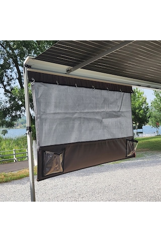 2k 150x80cm Karavan Tentesi Önü Askılı Cepli Ön Gölgelik