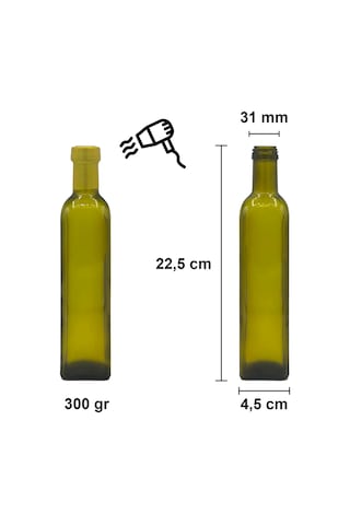 Afracam Maraska Yeşil 500 ML Cam Şişe Kapak Kapüşon 30 Adet