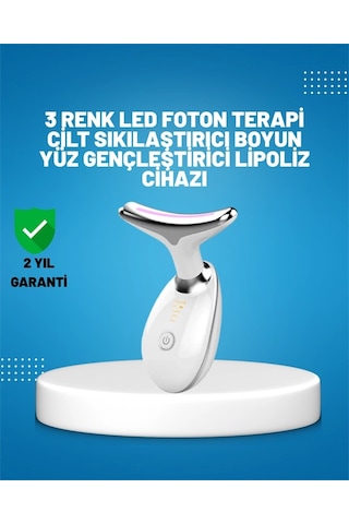 3 Modlu Boyun Ve Yüz Bakım Cihazı Ems, Temizleme, Sıcak Masaj Ve Renkli Işık Terapi Özellikli