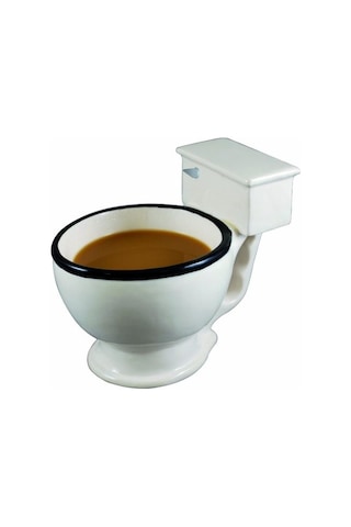 Tuvalet Seramik Kupa Kolu İle Kahve Çay Süt Dondurma Fincan Hediyeler İçin Komik Kupalar Beyaz