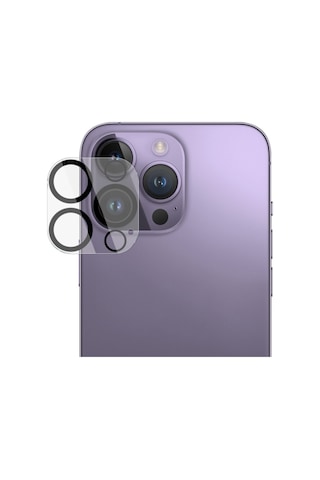 Ally Apple iPhone 15 Pro Uyumlu -15 Pro Max Full Tempered Kamera Lens Koruma C