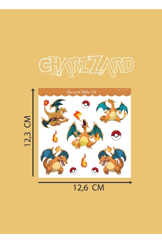 Charizard - Pokemon - Sticker - Parlak Kağıt 2'li Set