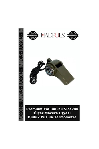 Premium Yol Bulucu Sıcaklık Ölçer Macera Eşyası Düdük Pusula Termometre