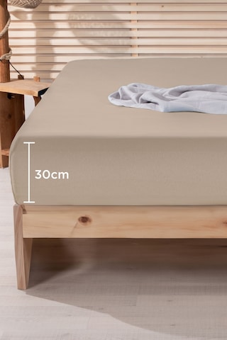 Nordqueen %100 Pamuk 160x200 Çift Kişilik Lastikli Çarşaf Bej