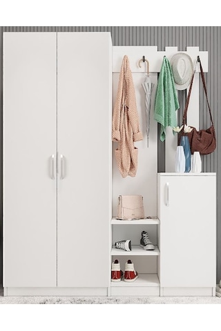 Teos Portmanto Vestiyer Beyaz180 CM