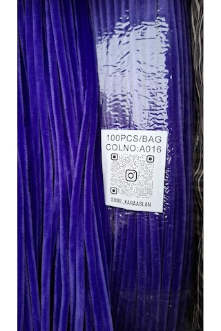 Şönil 100 Lü Mor Renk Kod A016 30 Cm - Yoğun Tüylü Hobi Çubuğu Tel El İşi 100 Lü Paket