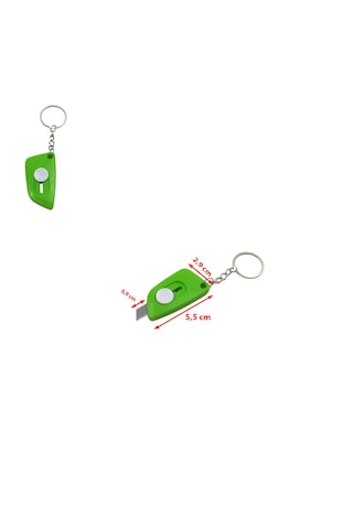 Minik Maket Bıçağı Anahtarlık 1 Adet Ebat: 5,5 Cm X 2,9 Cm, Bıçak Boyut: 0,9 Cm X 0,9 Cm Koyu Yeşil