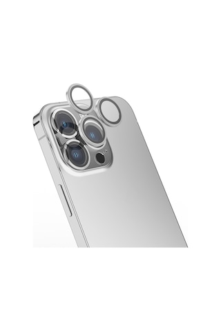 Apple iPhone Uyumlu  16 Pro Frms Mikro Kamera Lens Koruyucu - Gümüş Gümüş
