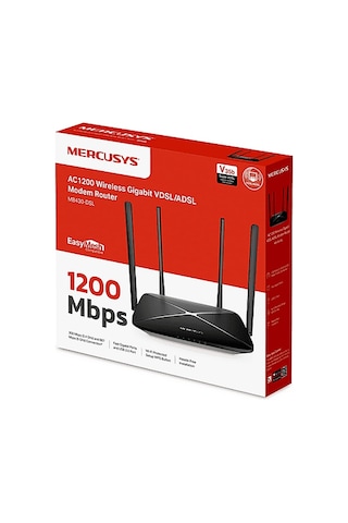 Mercusys Mercusys Mb430-dsl Ac1200 Gigabit Vdsl/adsl Modem Router Süper Vdsl Fiber Uyumlu Easymesh