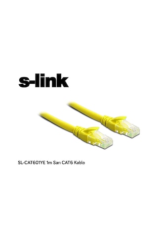 S-link Sl-cat601ye Cat6 Patch 1mt Kablo Sarı 1923 Renkli