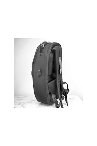 Laptop Gözlü İnce Tasarım Şifreli Sırt Çantası Baggaj S24135 Siyah - Gri