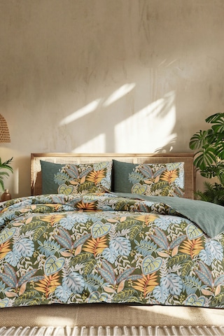 Doqu Home Jungle Muse Ranforce Nevresim Takımı Çift Solarıs Yeşil