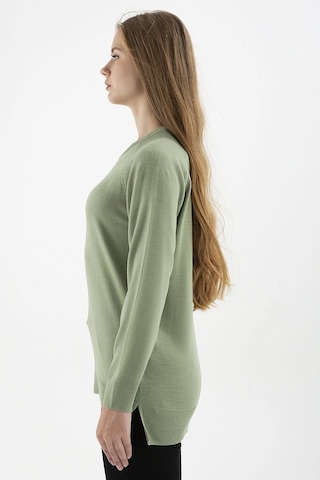 Fashion Frends Kadın Bisiklet Yaka Tunik Yeşil