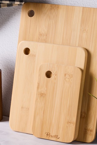 Bambu 3'lü Kesme Tahtası Seti Takımı 3 Boy 16336 Diğer