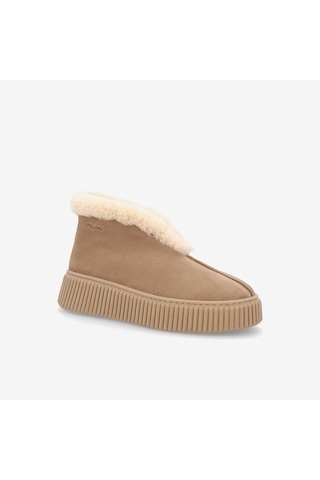Honeybeige Bot Kadın 40g8 Frau Waxyfur Desert Boot Wıth Fur On Platform