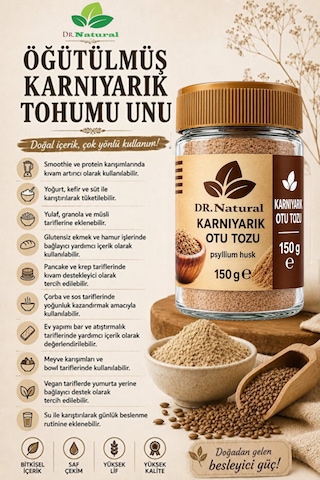 Karnıyarık Otu Tozu Psyllium Husk 150 Gr 150 G
