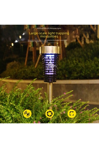 Hangfox Güneş Enerjili Dış Mekan Led Kovucu Işık - Bahçe, Ev İçin Su Geçirmez, 6-12 Saat Süreli, Küçük Çelikten Anti-atkı, Ensekat Cihazı