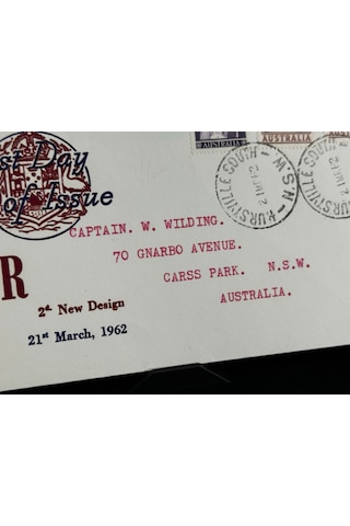 Eıır 1962 Kraliçe Elizabeth Pullu Avustralya İlk Gün Zarfı Fdc Captain W. Wilding Postalanmış