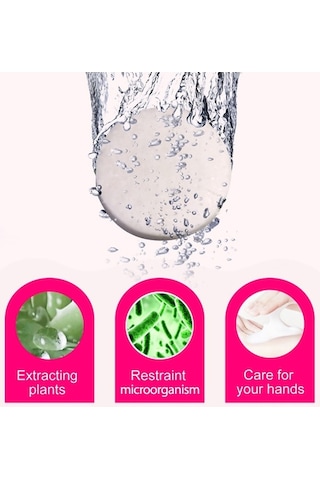 Novahub Kolay Taşınabilir Efervesan El Sabunu Tabletleri 10'lu Paket - Köpük Şişesi Dahil Beyaz Beyaz